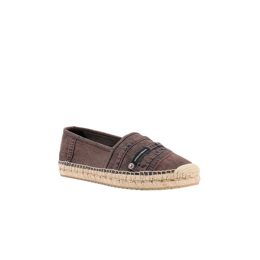 DOLCE & GABBANA Mens Luxury Espadrilles Flats Slip On Denim Logo Size 45/ US 12